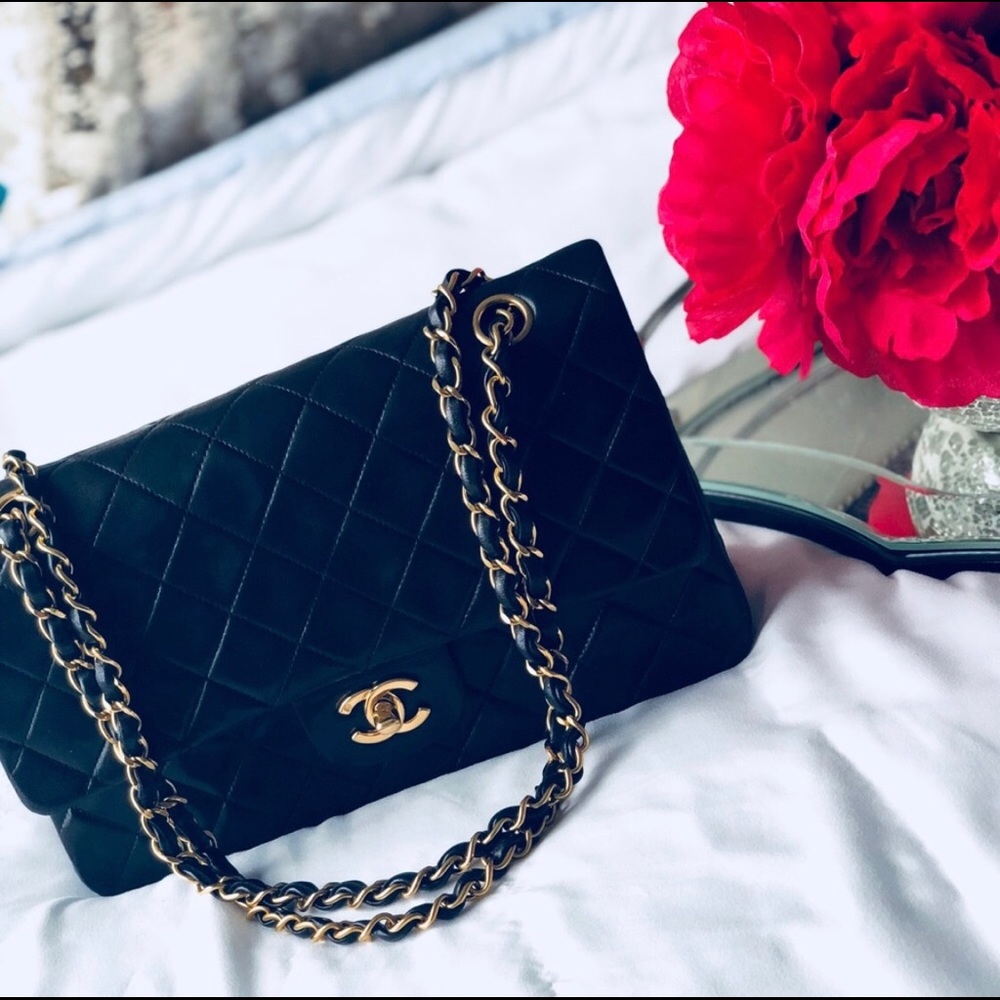Vintage CHANEL 2.55 Double Flap Lambskin Handbag